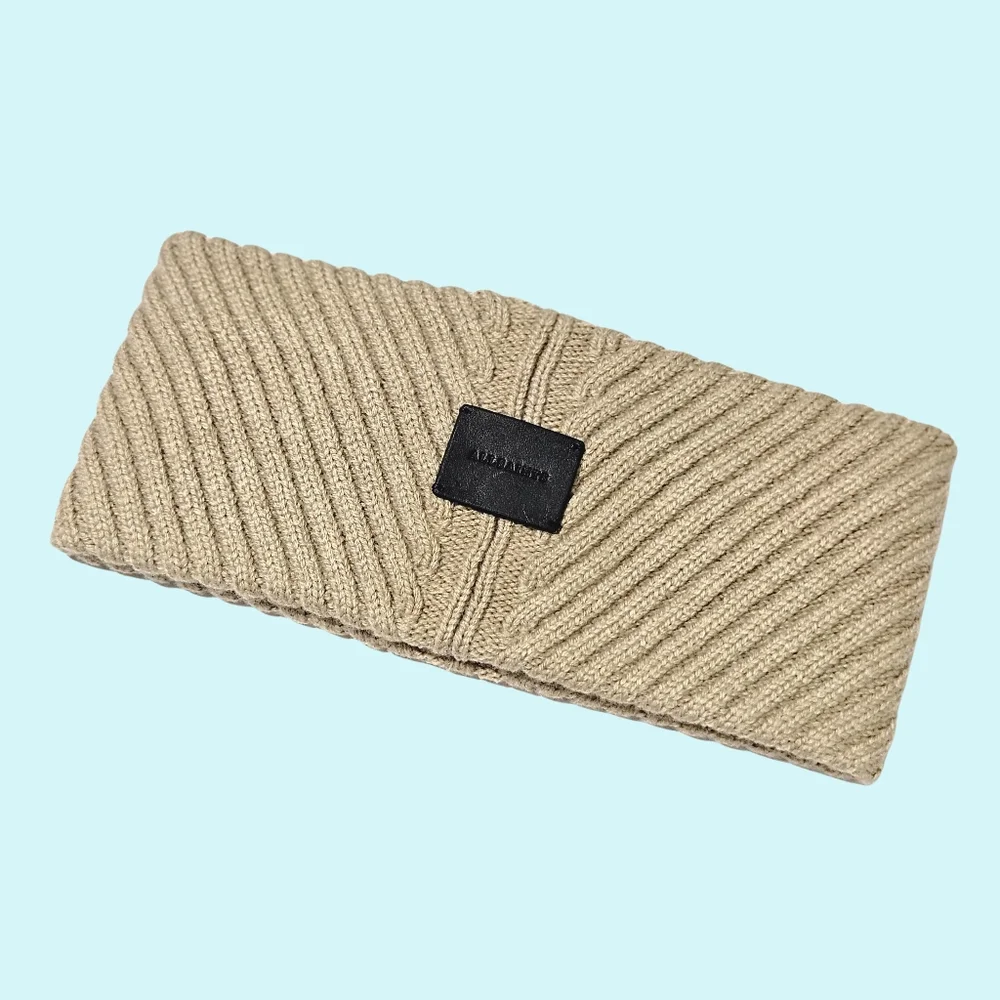 All Saints Headband Cortina Beige Wool Blend Traveling Rib Headband Outdoor Gift